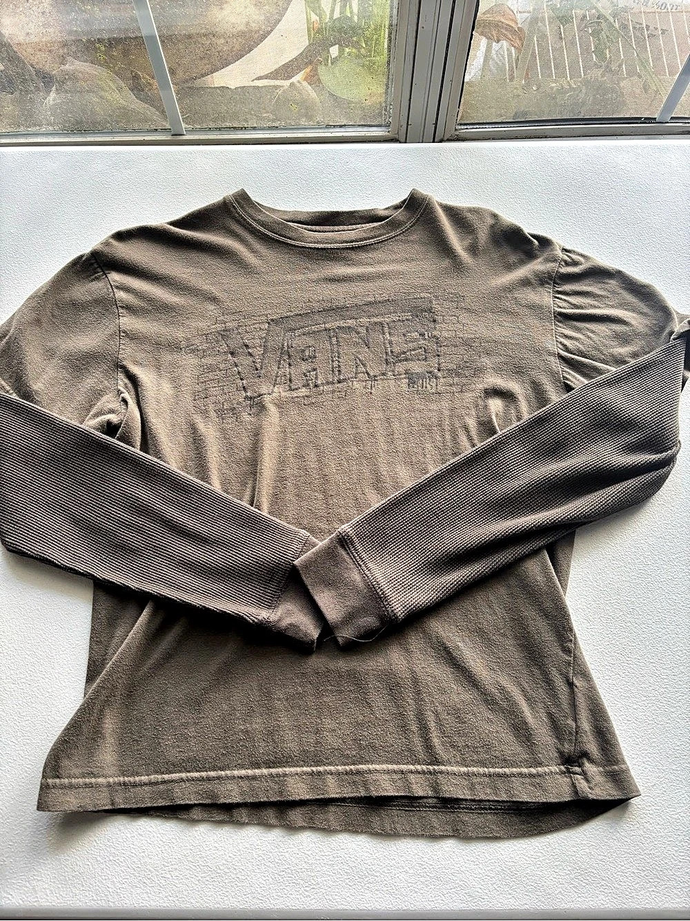 Vans Long Sleeve Graphic Tee in Brown